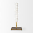 Pontchartrain II Large 11L x 6W White Beaded Broken Sphere Decorative Object W Gold Base - Default Title
