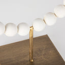 Pontchartrain II Large 11L x 6W White Beaded Broken Sphere Decorative Object W Gold Base - Default Title