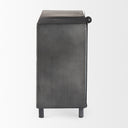 Harvey 130L x 45W x 81H Black Metal and Wood Rectangular Table Clock - Default Title