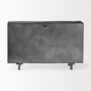 Harvey 130L x 45W x 81H Black Metal and Wood Rectangular Table Clock - Default Title