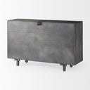 Harvey 130L x 45W x 81H Black Metal and Wood Rectangular Table Clock - Default Title