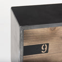 Harvey 130L x 45W x 81H Black Metal and Wood Rectangular Table Clock - Default Title