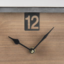 Harvey 130L x 45W x 81H Black Metal and Wood Rectangular Table Clock - Default Title