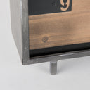 Harvey 130L x 45W x 81H Black Metal and Wood Rectangular Table Clock - Default Title