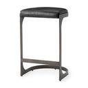 Tyson 17L x 18W x 28H Black Leather W Metal Frame Counter Stool - Default Title