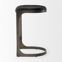 Tyson 17L x 18W x 28H Black Leather W Metal Frame Counter Stool - Default Title