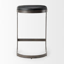 Tyson 17L x 18W x 28H Black Leather W Metal Frame Counter Stool - Default Title