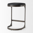 Tyson 17L x 18W x 28H Black Leather W Metal Frame Counter Stool - Default Title
