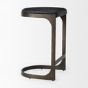 Tyson 17L x 18W x 28H Black Leather W Metal Frame Counter Stool - Default Title