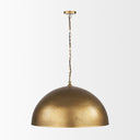 Karina 36 Round Brass-tone Hammered Metal Dome Pendant Light - Default Title