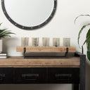 Benk Wood and Black Metal Five Cup Candle Holder - Default Title