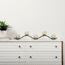 Savannah White Fir Veneer w Gold Metal Accents 6-Drawer Sideboard - Default Title