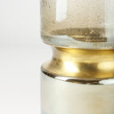 Adriatic I Small Brushed Gold Metal Glass Vase - Default Title