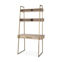 Cordell 420L x 250W x 780H Light Brown Wood WGold Metal Office Desk - Default Title