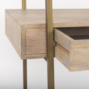 Cordell 420L x 250W x 780H Light Brown Wood WGold Metal Office Desk - Default Title