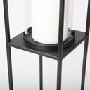 Cindy Set of 2 Matte Black Metal and Hurricane Glass Pillar Tabletop Candle Holders - Default Title