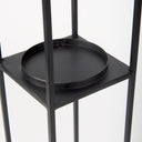 Cindy Set of 2 Matte Black Metal and Hurricane Glass Pillar Tabletop Candle Holders - Default Title