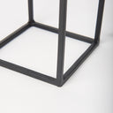 Cindy Set of 2 Matte Black Metal and Hurricane Glass Pillar Tabletop Candle Holders - Default Title