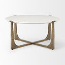 Atticus Marble and Antiqued Gold Metal Coffee Table - Default Title