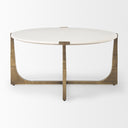 Atticus Marble and Antiqued Gold Metal Coffee Table - Default Title