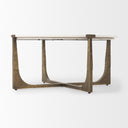 Atticus Marble and Antiqued Gold Metal Coffee Table - Default Title