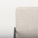 Stamford Beige Upholstered Seat w Wood Back Black Metal Frame Dining Chair w Arms - Default Title