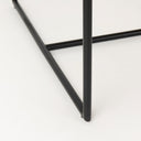 Stamford Beige Upholstered Seat w Wood Back Black Metal Frame Dining Chair w Arms - Default Title