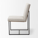 Stamford Beige Upholstered Seat w Wood Back Black Metal Frame Dining Chair - Default Title