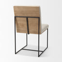 Stamford Beige Upholstered Seat w Wood Back Black Metal Frame Dining Chair - Default Title