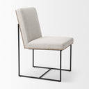 Stamford Beige Upholstered Seat w Wood Back Black Metal Frame Dining Chair - Default Title