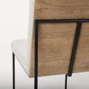 Stamford Beige Upholstered Seat w Wood Back Black Metal Frame Dining Chair - Default Title
