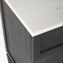 Divina Black-Brown Wood w White Marble Top and Black Metal Base Accent Cabinet - Default Title