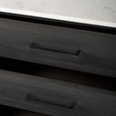 Divina Black-Brown Wood w White Marble Top and Black Metal Base Accent Cabinet - Default Title
