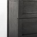 Divina Black-Brown Wood w White Marble Top and Black Metal Base Accent Cabinet - Default Title