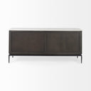 Divina Black-Brown Wood w White Marble Top and Black Metal Base Sideboard - Default Title