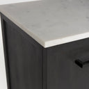 Divina Black-Brown Wood w White Marble Top and Black Metal Base Sideboard - Default Title