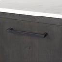 Divina Black-Brown Wood w White Marble Top and Black Metal Base Sideboard - Default Title