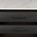 Divina Black-Brown Wood w White Marble Top and Black Metal Base Sideboard - Default Title