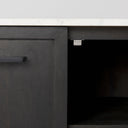 Divina Black-Brown Wood w White Marble Top and Black Metal Base Sideboard - Default Title