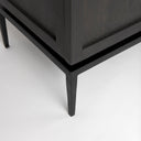 Divina Black-Brown Wood w White Marble Top and Black Metal Base Sideboard - Default Title