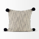 Krystal 18 x 18 CreamBlack Pom Pom Decorative Pillow Cover - Default Title
