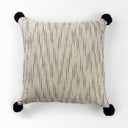 Krystal 18 x 18 CreamBlack Pom Pom Decorative Pillow Cover - Default Title