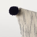 Krystal 18 x 18 CreamBlack Pom Pom Decorative Pillow Cover - Default Title