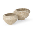 Sonu Set of 2 Beige Paper Mache Half-Pot Bowls - Default Title