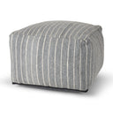 Kensie Large Blue Striped Pouf - Default Title