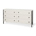 Savannah White Fir Veneer w Gray Metal 6-Drawer Sideboard - Default Title