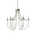 Selma White Wood Bead and Metal Chandelier - Default Title