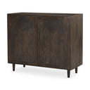 Tucker Dark Brown Wood w Carved Arch Pattern 2 Door Cabinet - Default Title