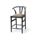 Trixie Black Wood Frame w Dark Taupe Fabric Seat Counter Stool - Default Title