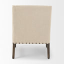 Kensington Cream Linen Fabric and Wood Accent Chair - Default Title